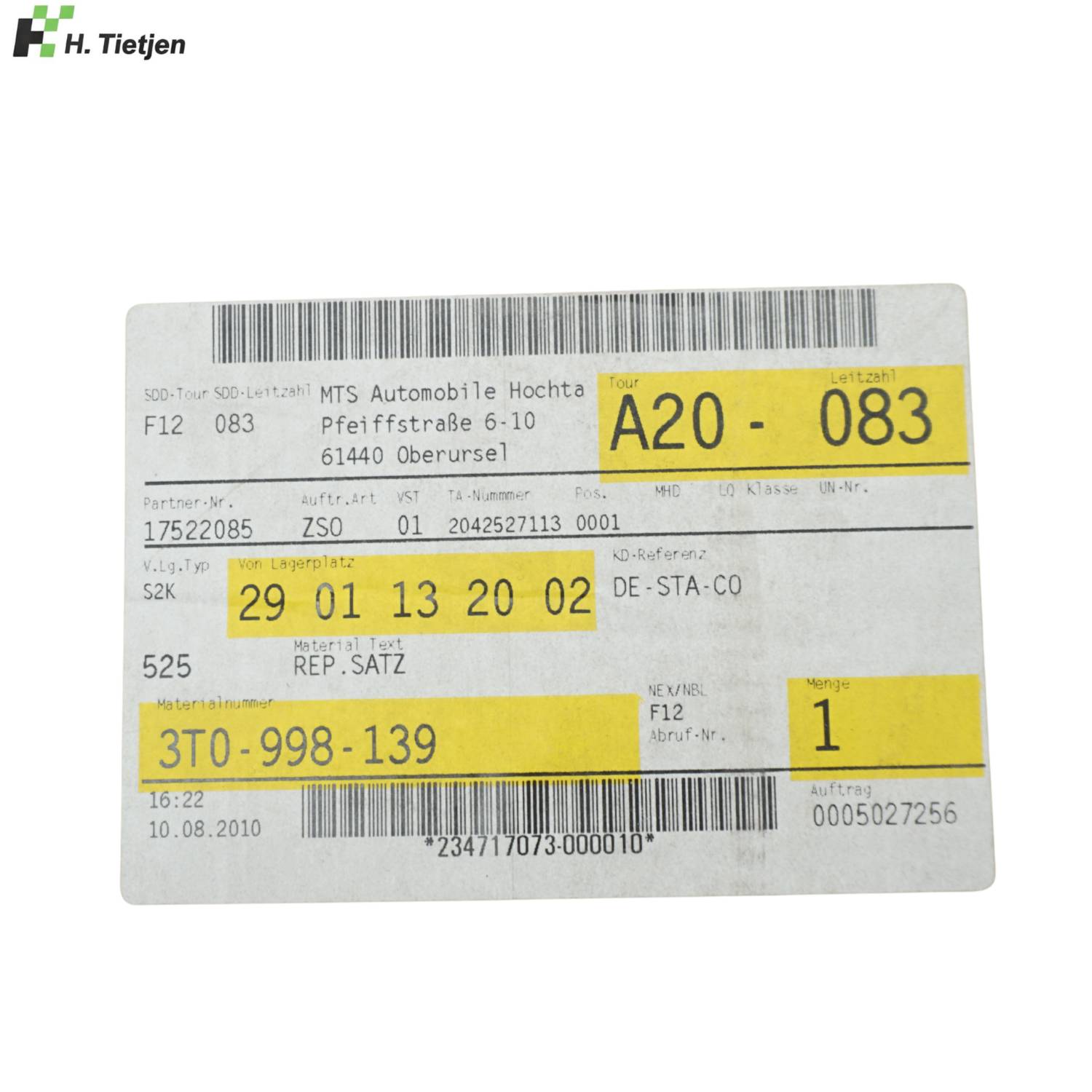 Nebelscheinwerfer-Satz - 3T0 998 139