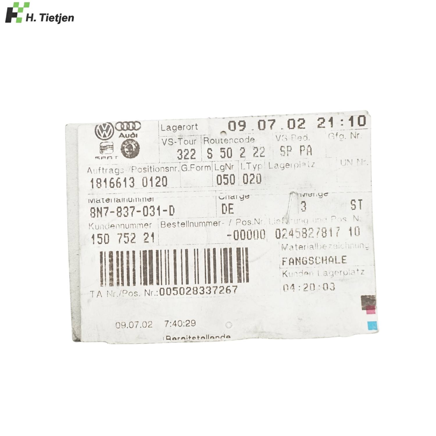 Fangschale - 8N7 837 031 D