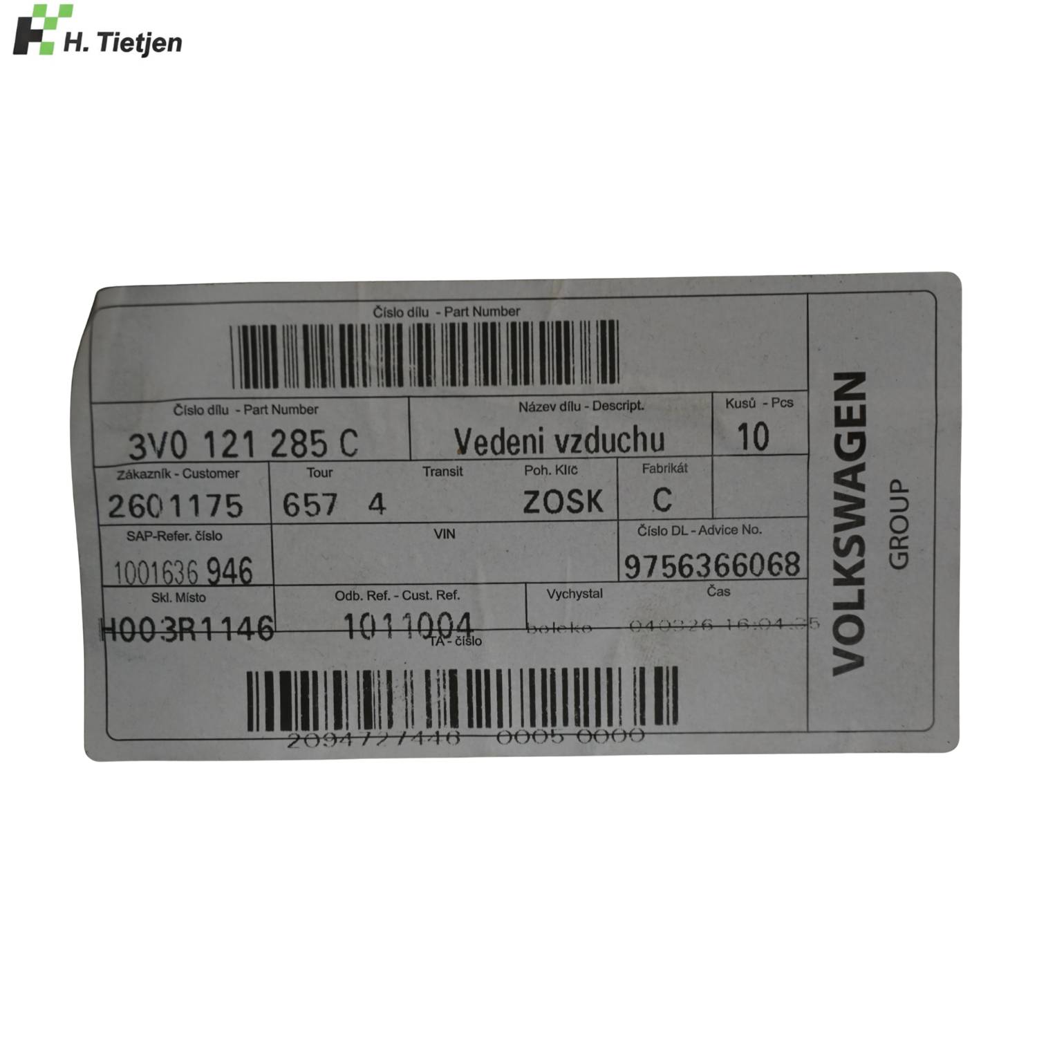 Luftführung - 3V0 121 285 C
